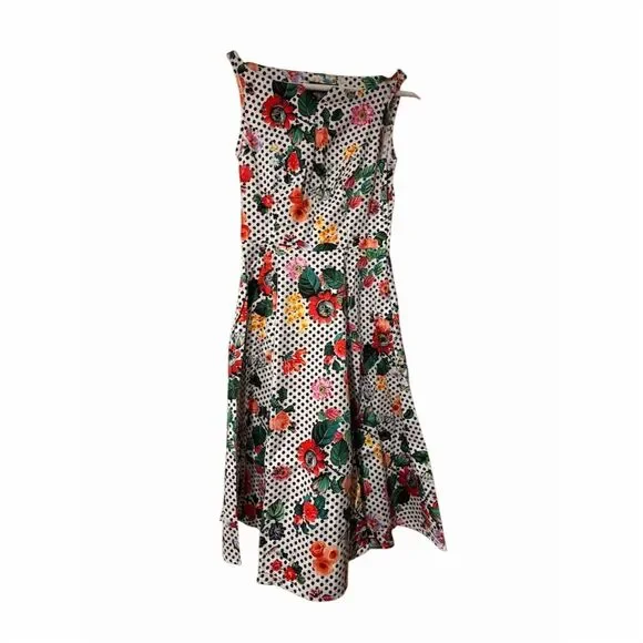 H & R London Women's Floral Polka Dot Sleeveless Knee Length‎ Dress - Picture 3 of 4